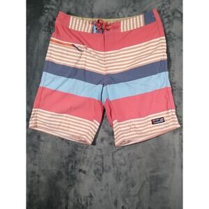 Patagonia Mens Wavefarer Worn Wear Stripe Swim Board Shorts Multicolor Sz 34